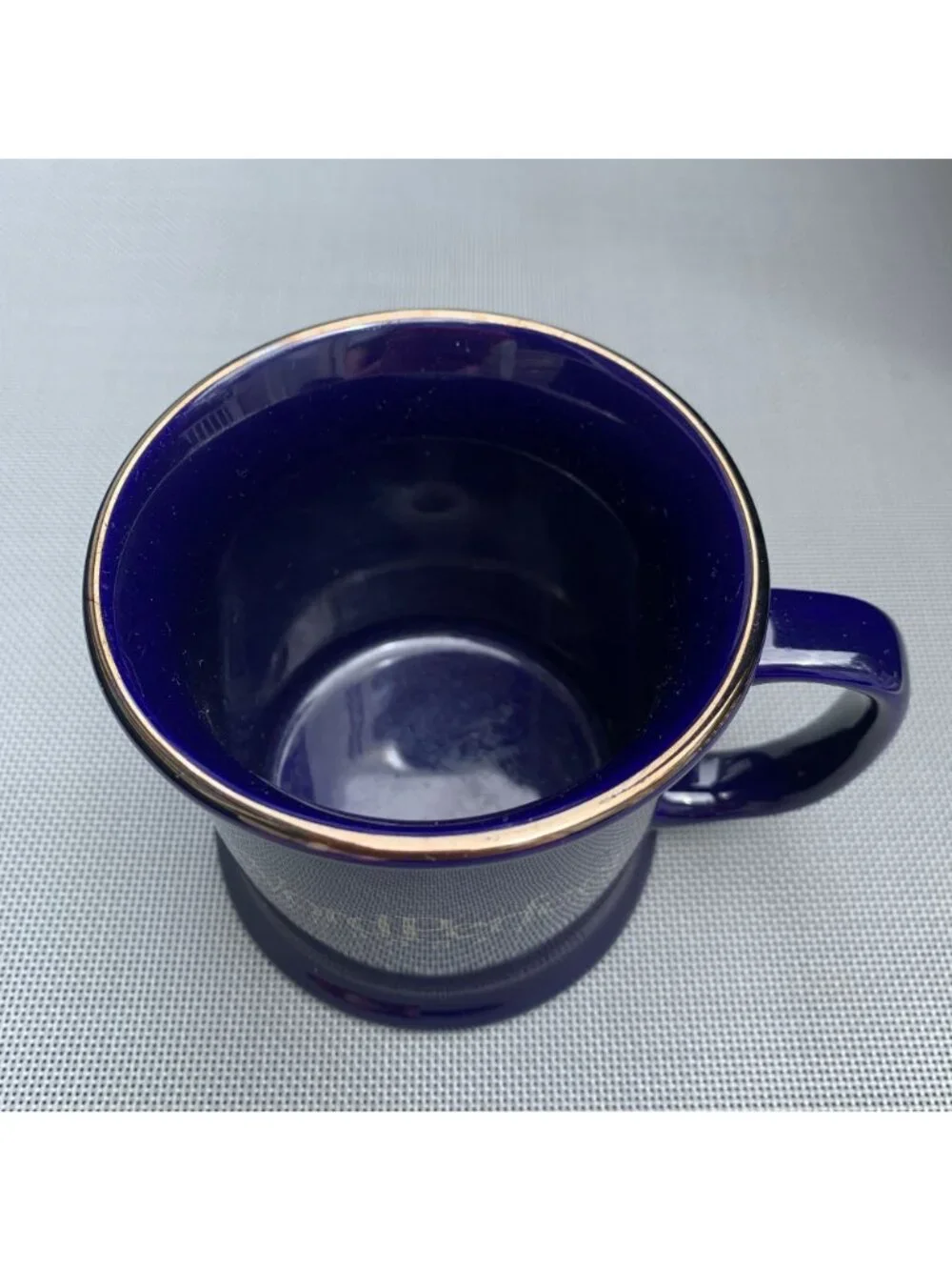 WordPerfect Corporation Blue Mug Gold Trim Vintage Dead Tech